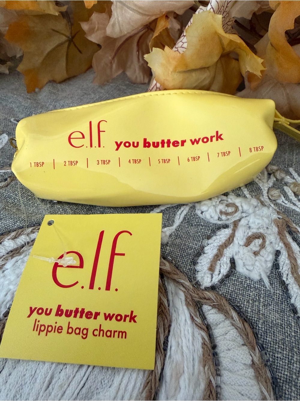 e.l.f. You Butter Work Lippie Bag Charm - Yellow with Red Logo